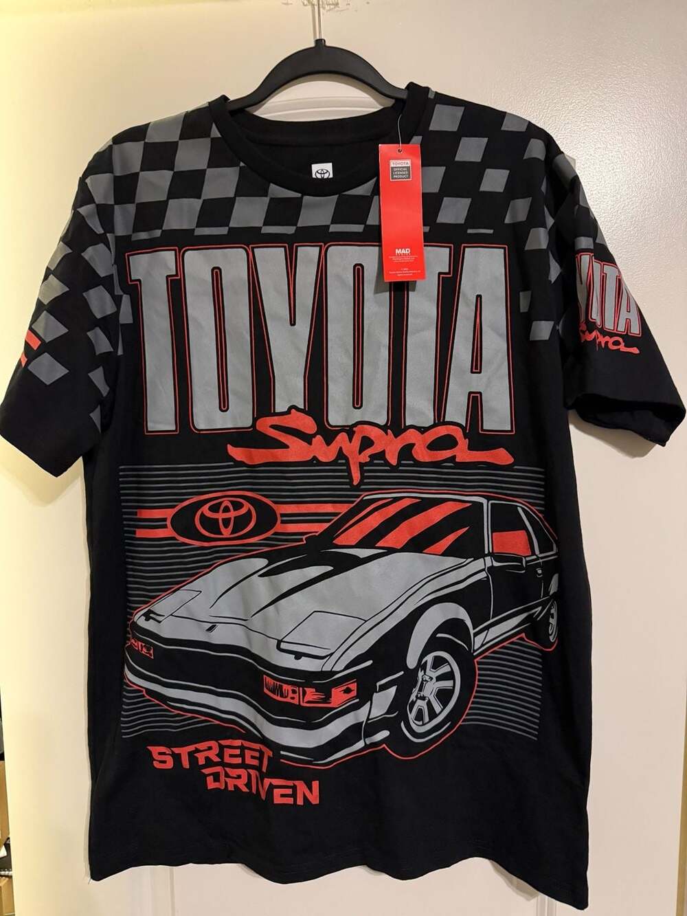Mad Engine Toyota Supra Street Driven Graphic T-Shirt Black L